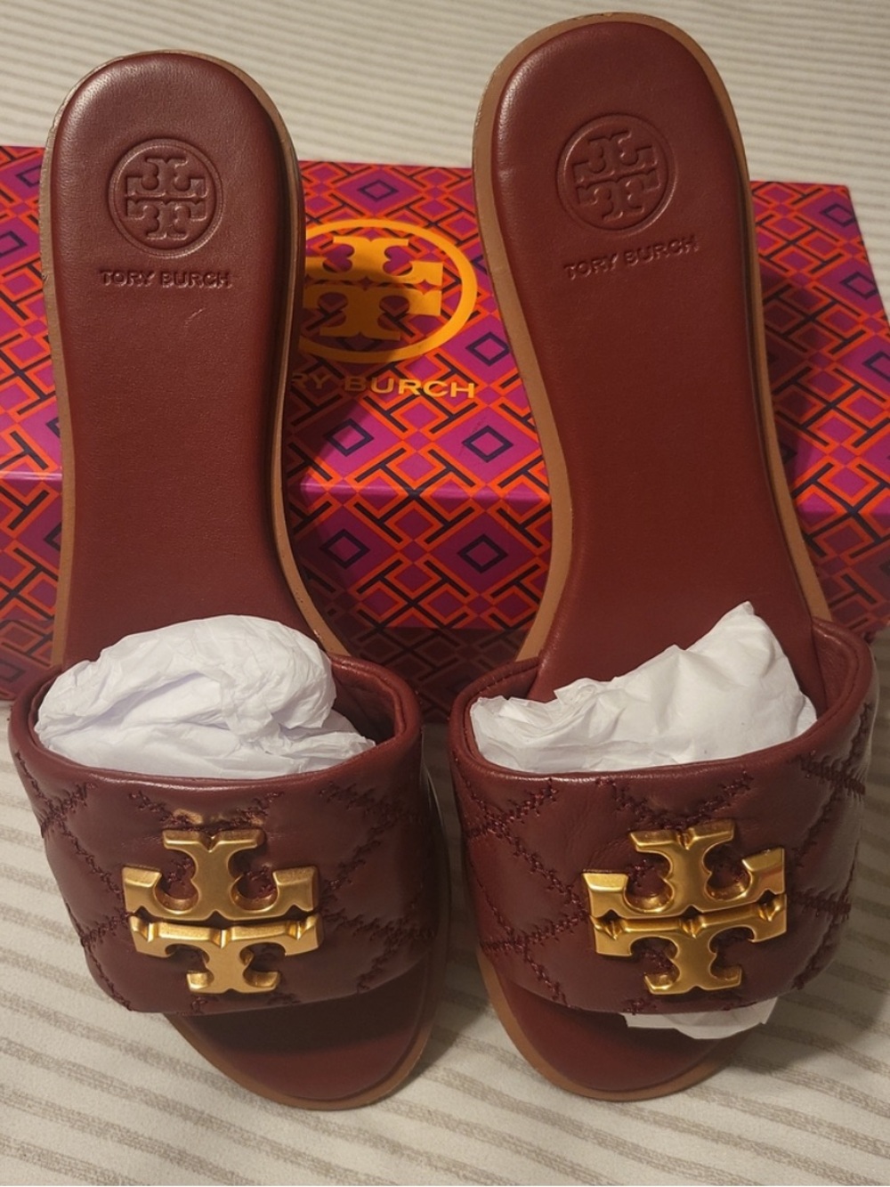 Tory Burch Roma Red Patterned Shoe Box